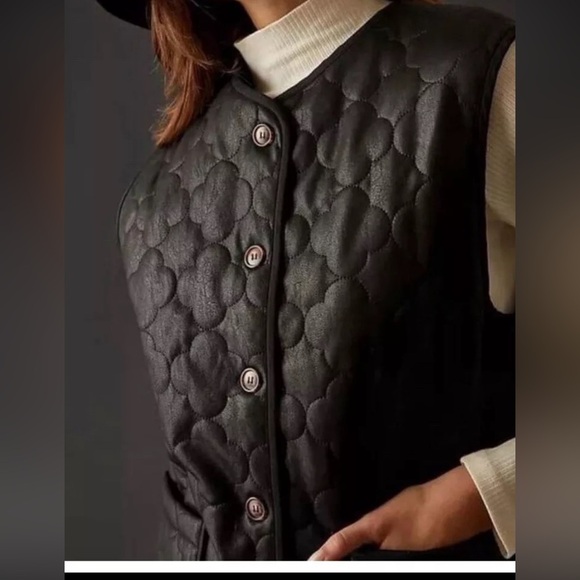 NEW FRNCH PARIS GISETTE/F12100 GILET NOIR MEDIUN WOMENS Black Quilted Vest - Picture 4 of 15